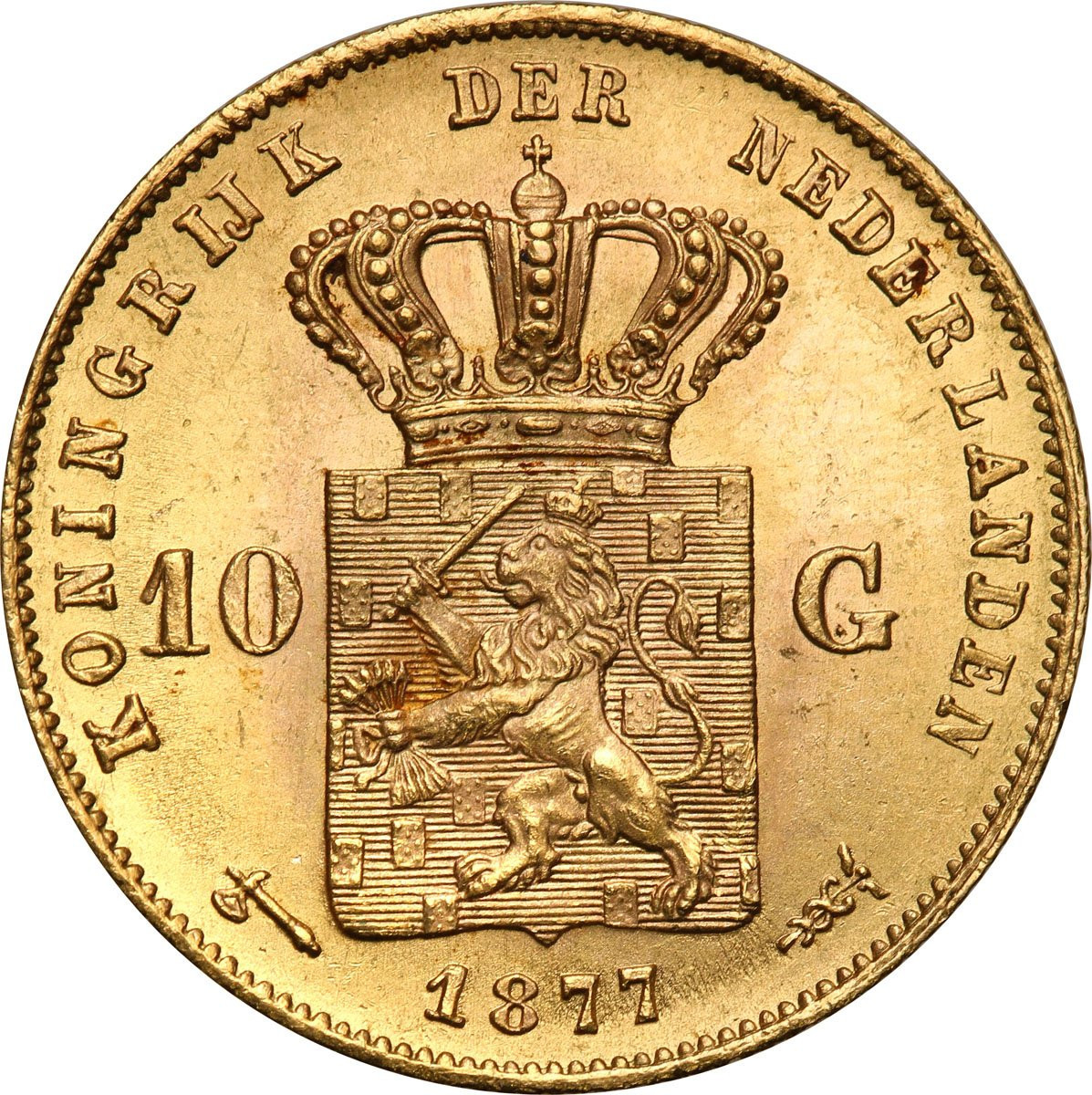 Holandia 10 Guldenów 1877