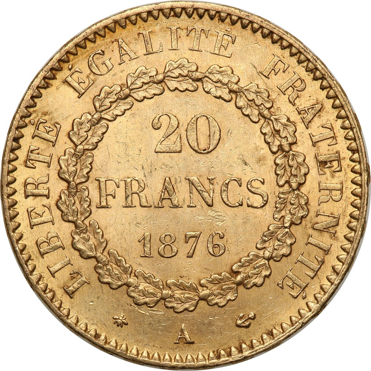 Francja III Republika 20 franków 1876 A Paryż ANIOŁ