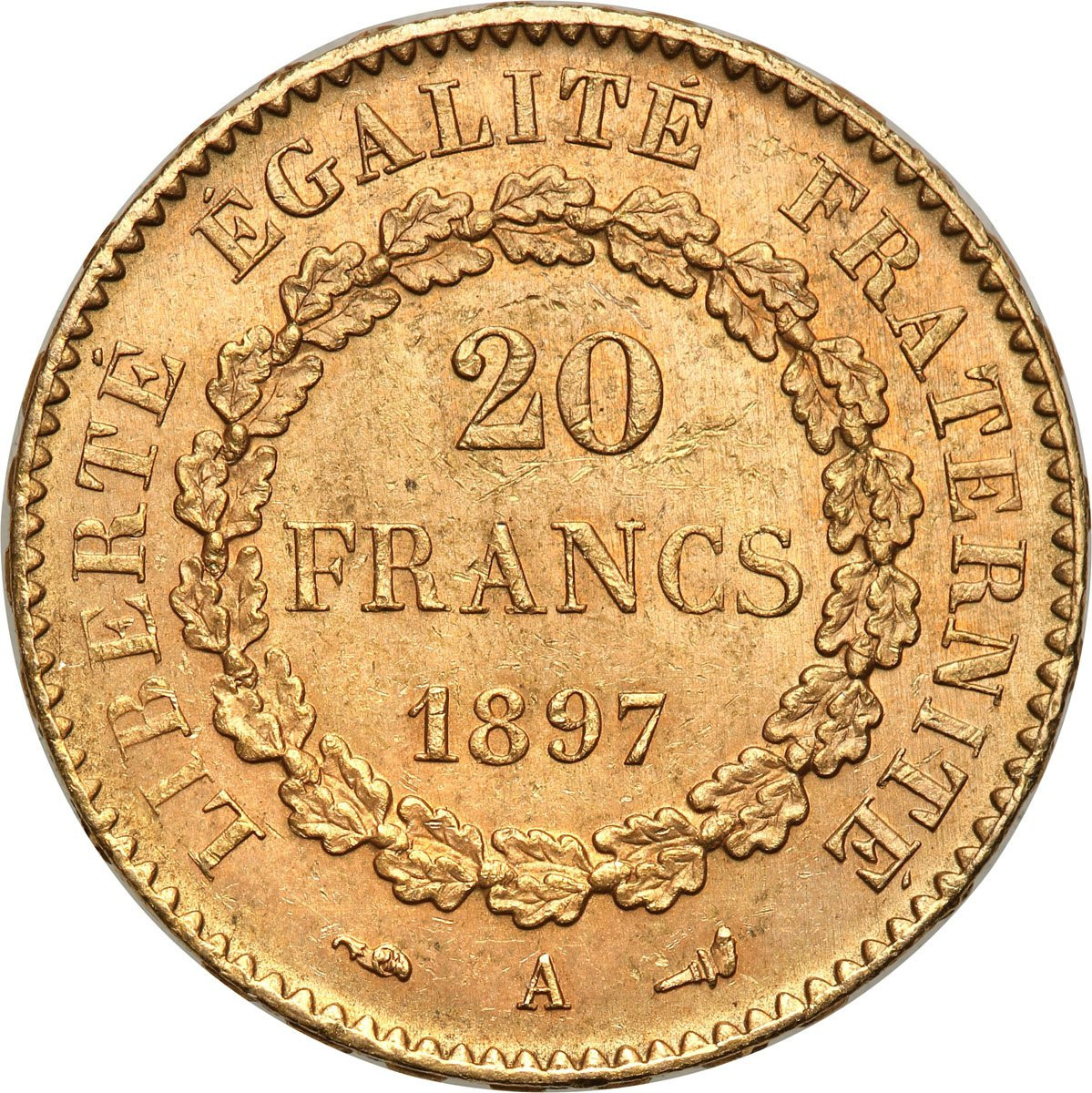 Francja Republika 20 Franków 1897 A Paryż ANIOŁ