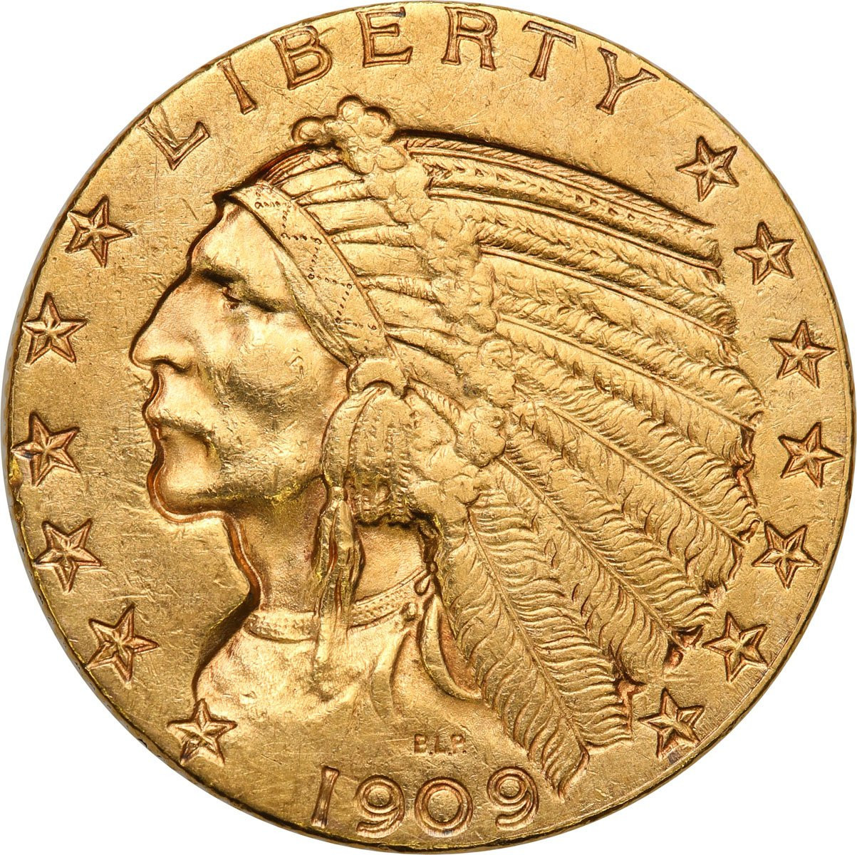 USA. 5 $ dolarów Indianin 1909 S San Francisco