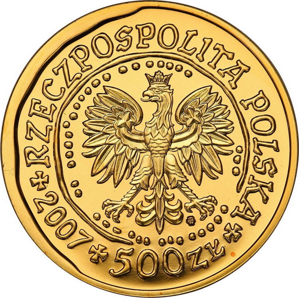 Polska. Złote 500 złotych 2007 Orzeł Bielik - 1 uncja złota