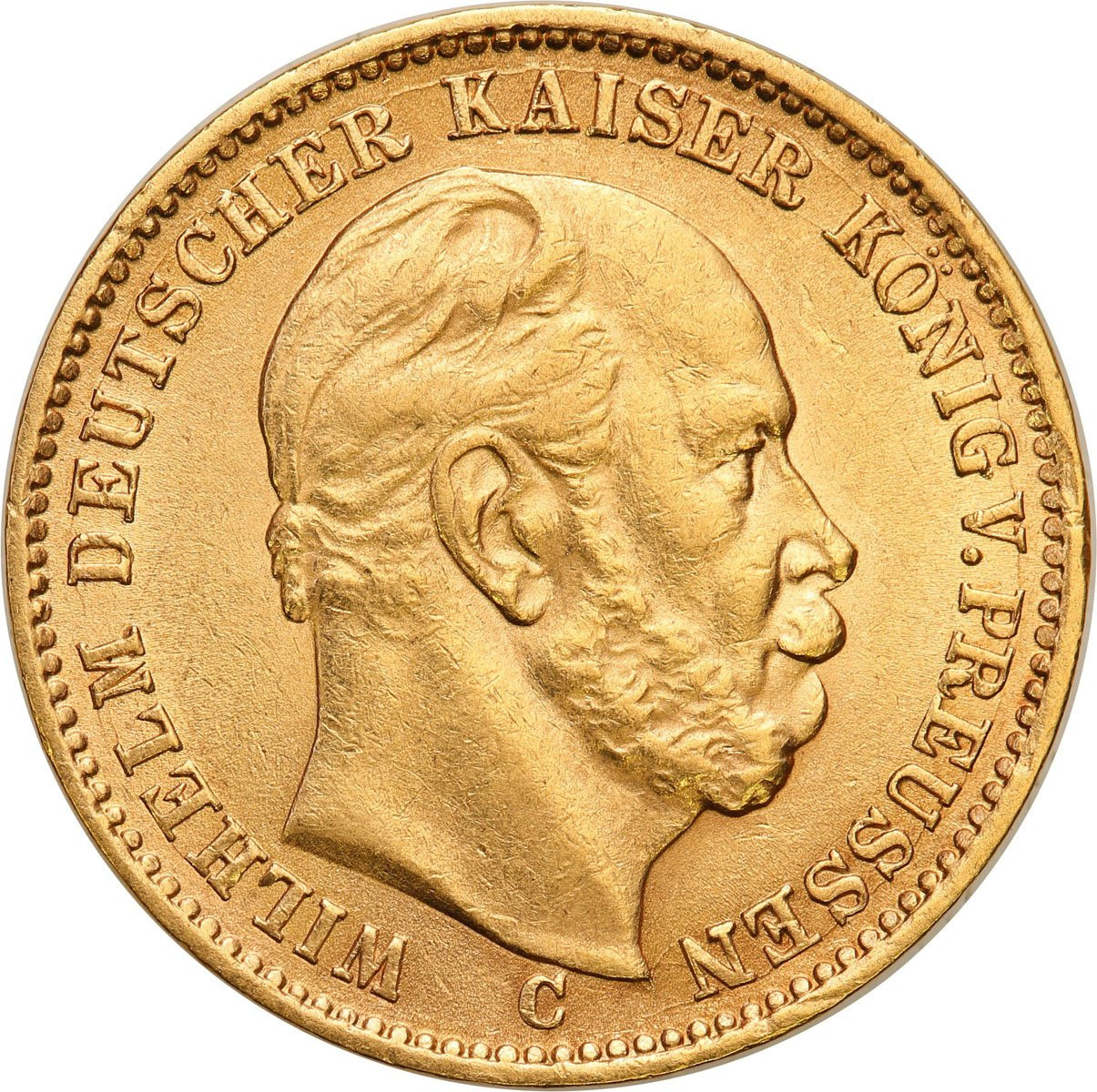 Niemcy. Prusy Wilhelm 20 Marek 1873 C Frankfurt