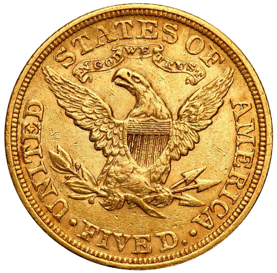 USA. Złote 5 $ dolarów 1880 Filadelfia