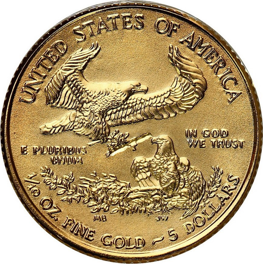 USA. Kolorowe 5 $ dolarów 2014 - 1/10 uncji złota