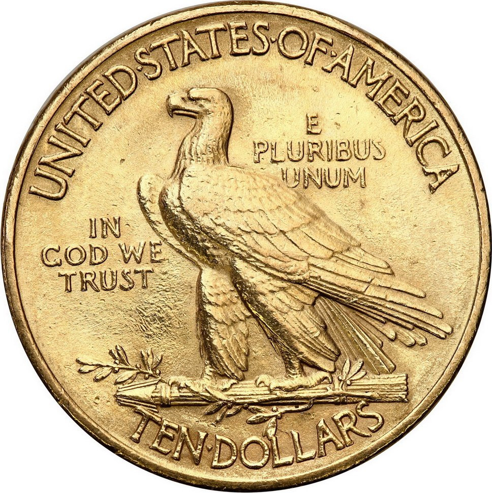 USA . Złote 10 dolarów 1915 Philadelphia Indianin
