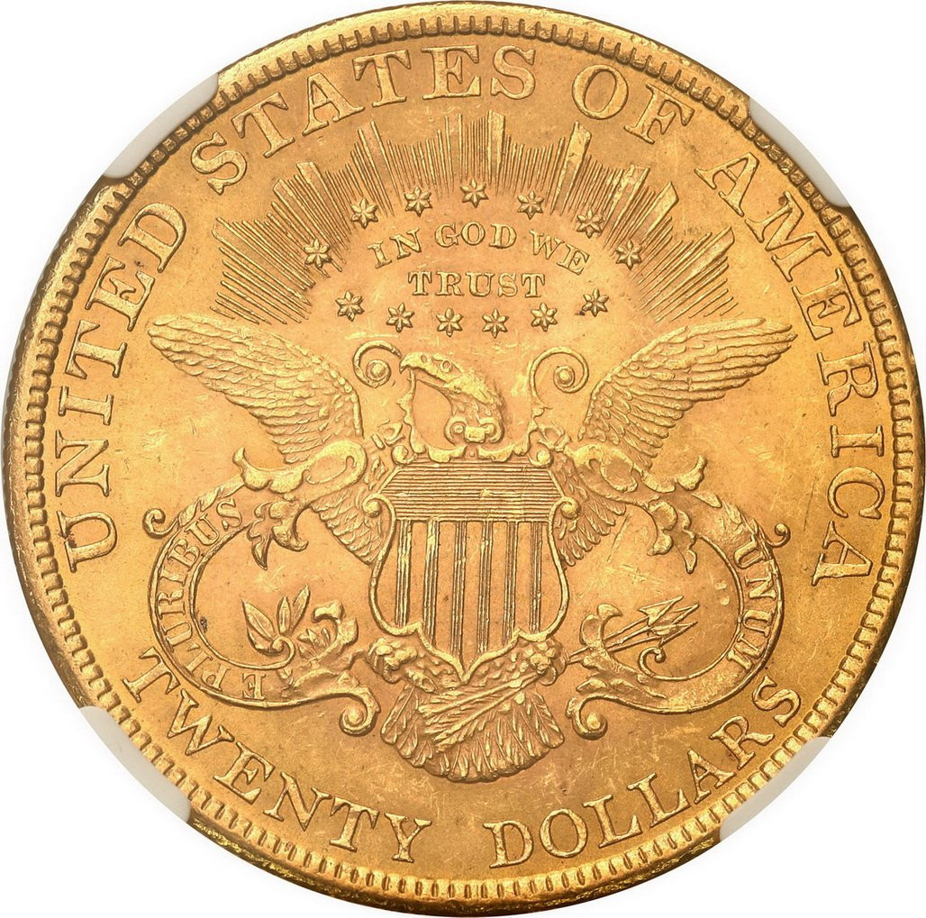 Amerykańskie złote 20 dolarów Liberty 1900 Fildaelfia NGC MS62