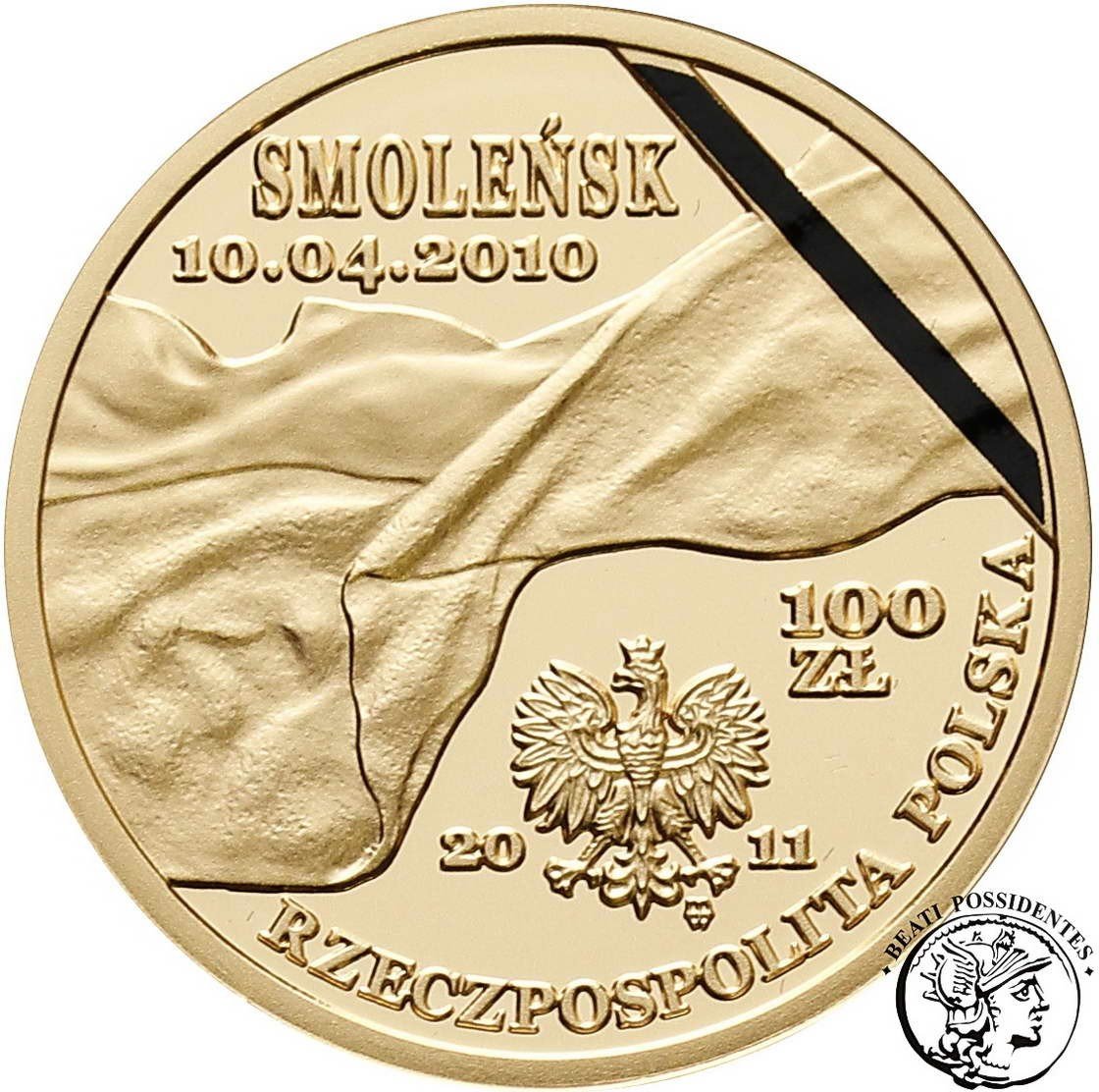 Polska III RP 100 złotych 2011 Smoleńsk - Kaczyńscy st.L