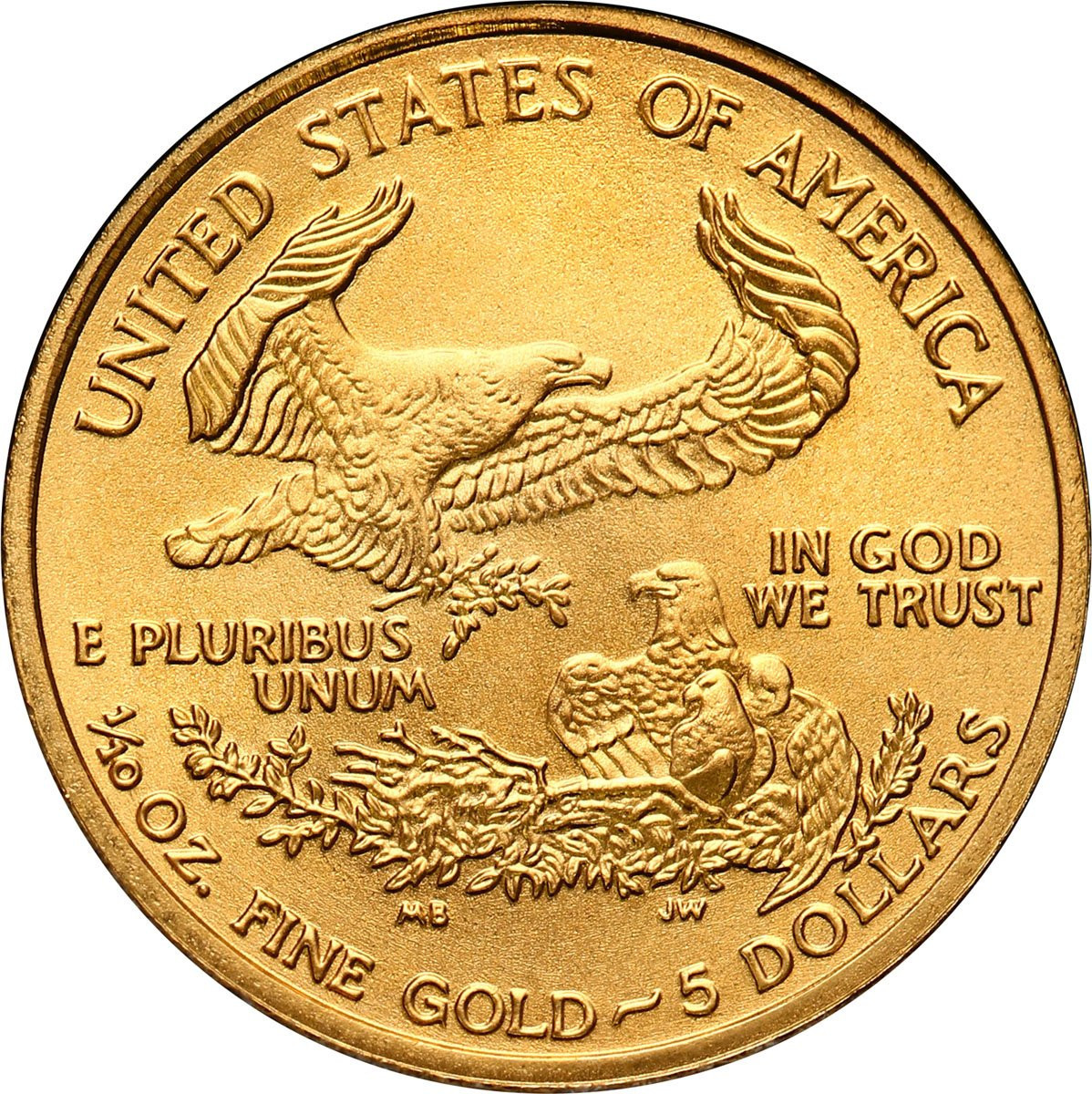 USA. 5 $ dolarów 2004 - 1/10 uncji złota
