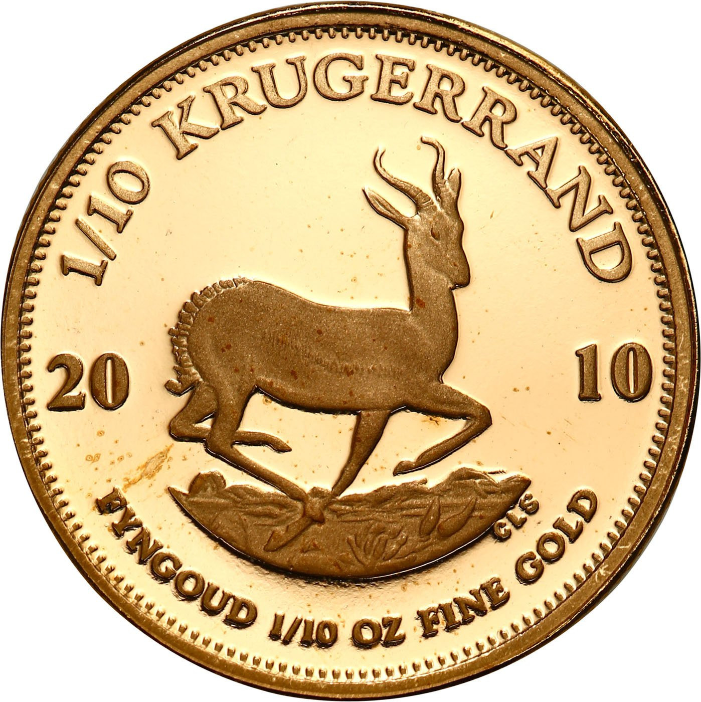 RPA 1/10 Krugerranda 2010 - 1/10 uncji złota - LUSTRZANY