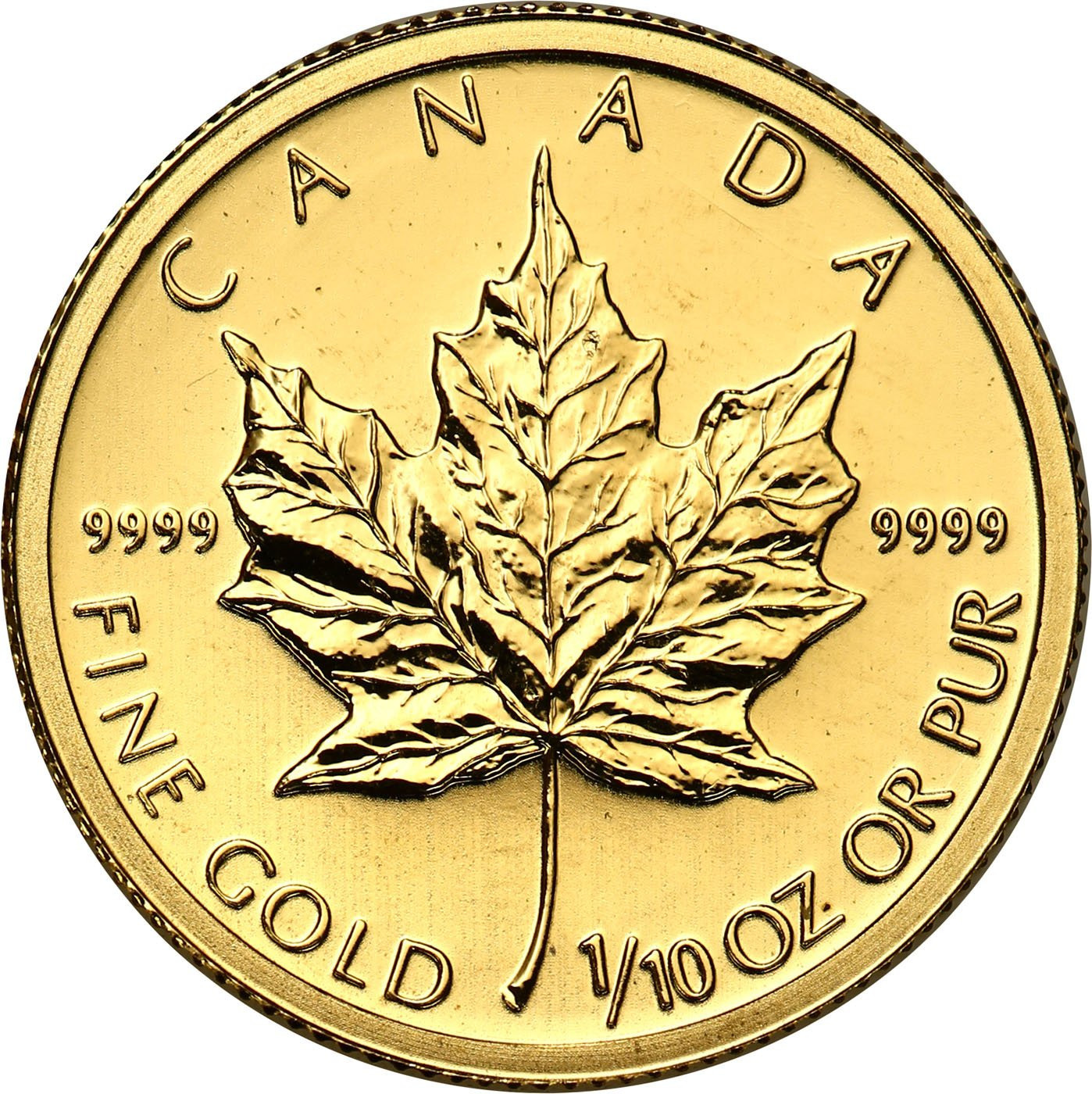Kanada. Złoty Liść klonowy 5 dolarów 2010 - 1/10 uncji złota
