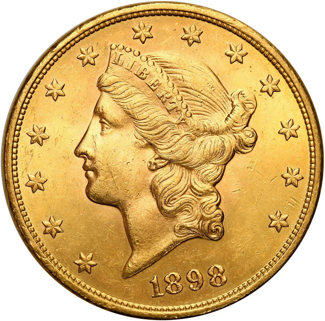 USA. Złote 20 $ dolarów 1898 S San Francisco