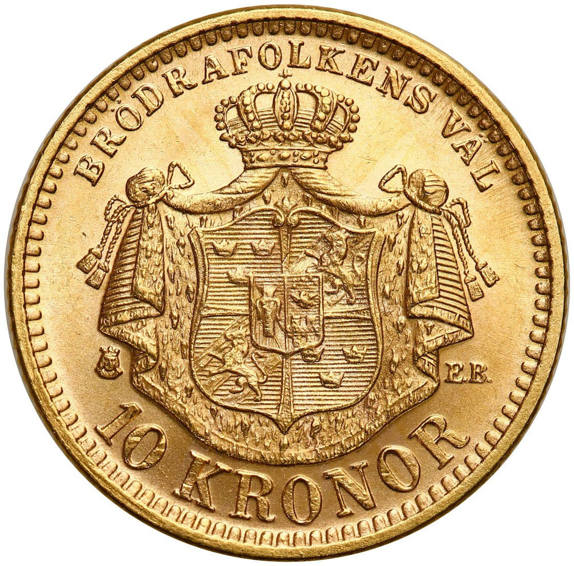 Szwecja. 10 koron (Kronor) 1901 Oskar II - PIĘKNE