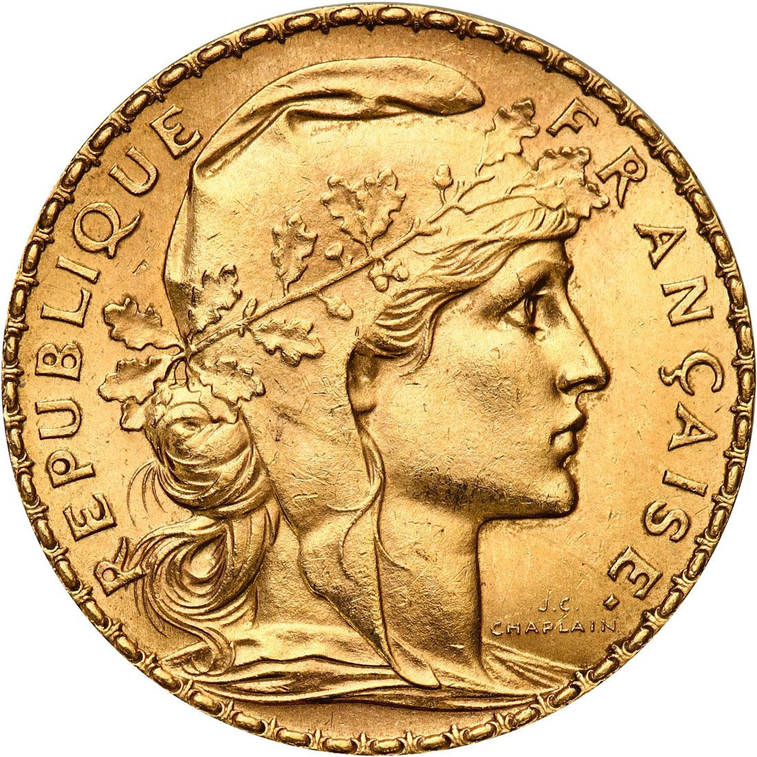 Francja. 20 franków Kogut 1908