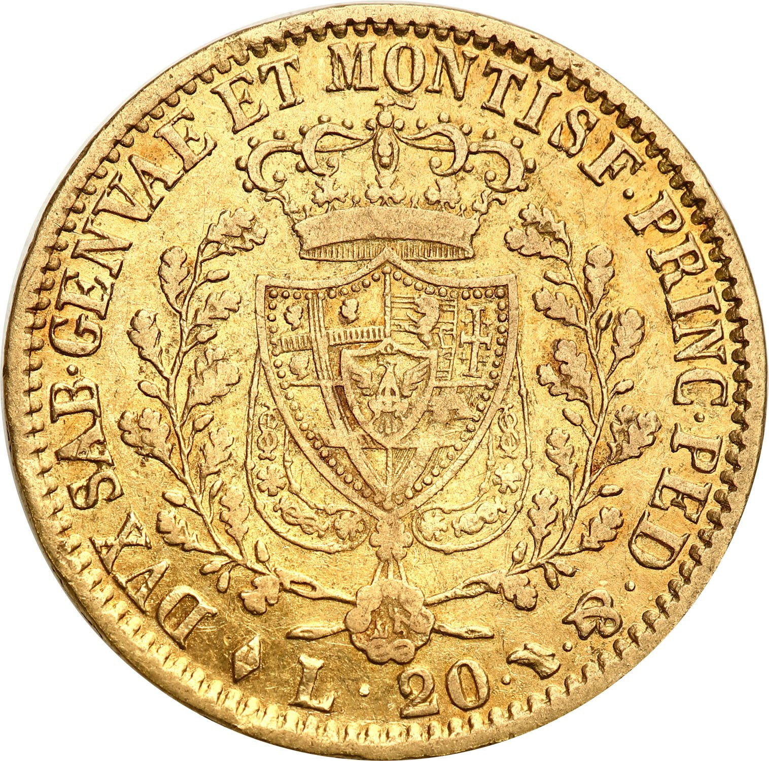 Włochy Sardynia 20 Lirów 1826 (orzeł)