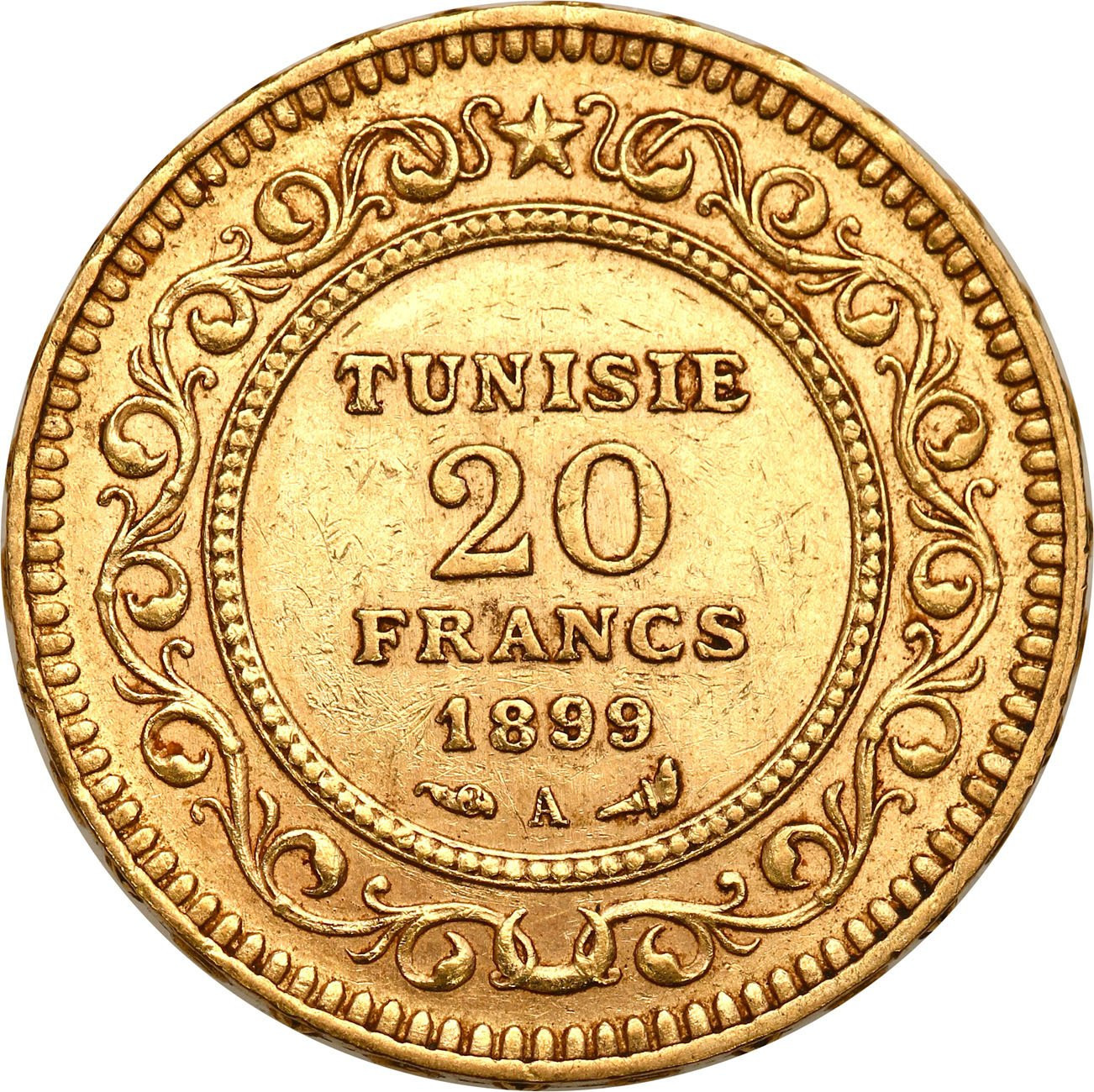 Tunezja. 20 franków 1899 kolonia francuska
