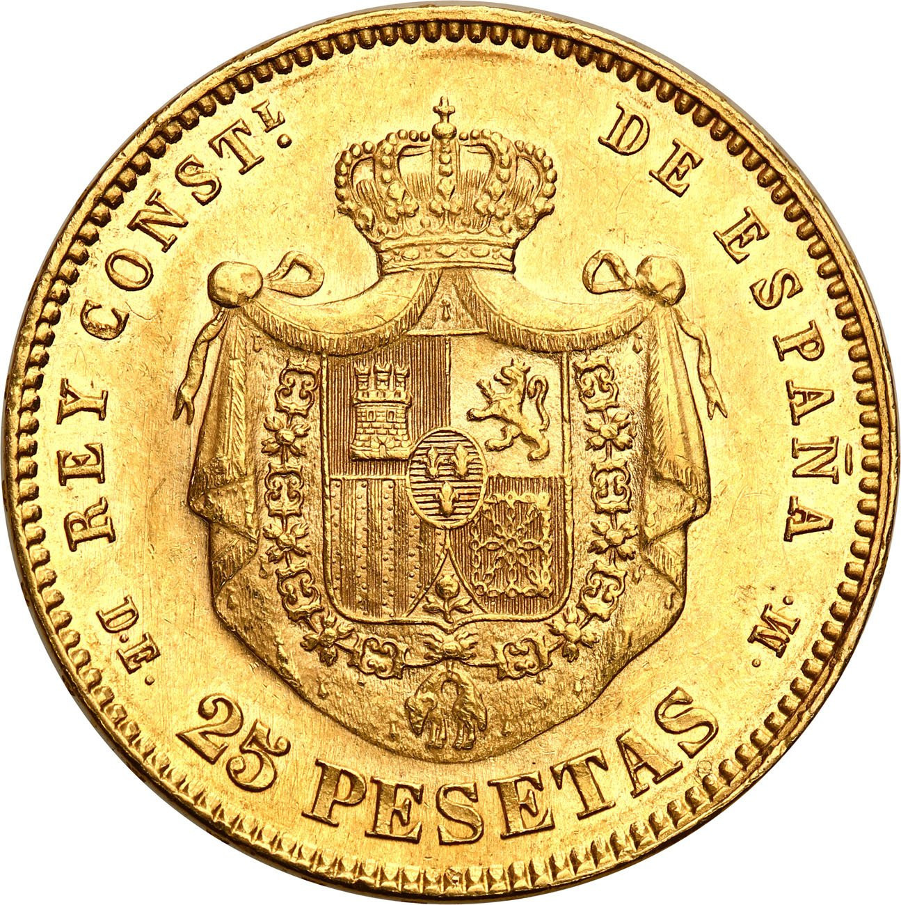 Hiszpania. Alfons XII 25 Pesetas 1878