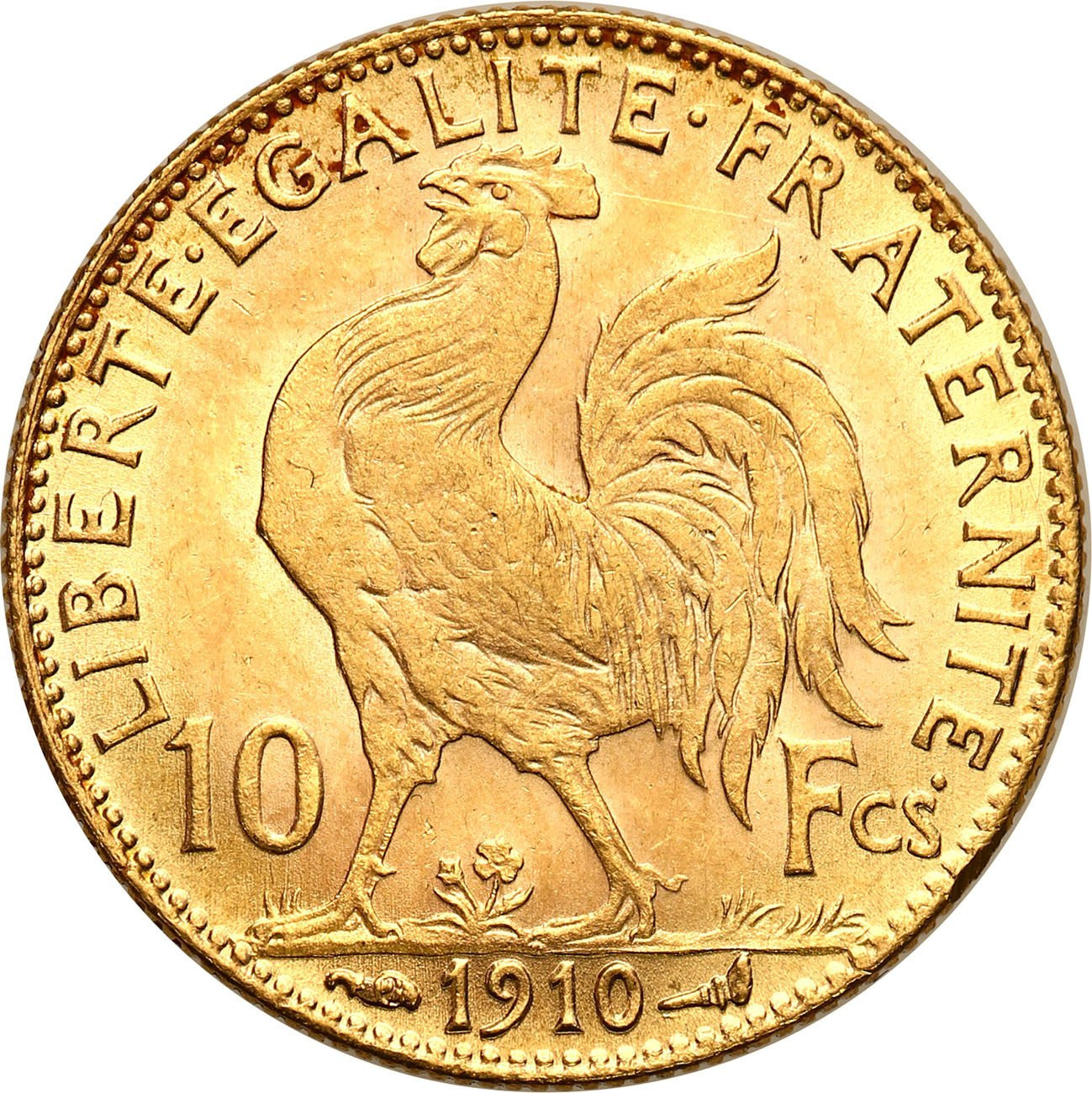 Francja. 10 franków 1910 Kogut - PIĘKNE