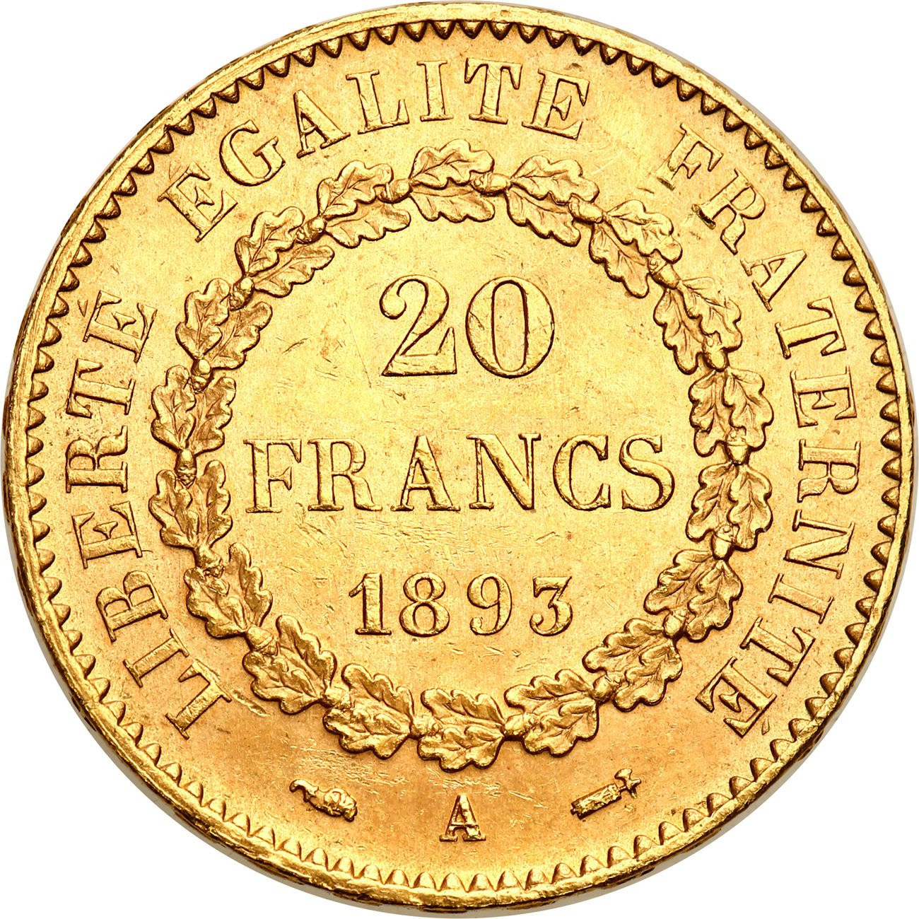 Francja. ANIOŁ 20 franków 1893 A , Paryż