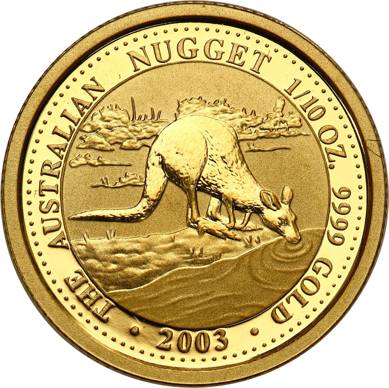 Australia. Złote 15 dolarów Kangur 2003 - 1/10 uncji złota