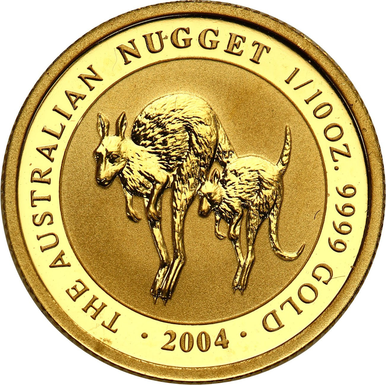 Australia. Złote 15 dolarów Kangur 2004 - 1/10 uncji złota