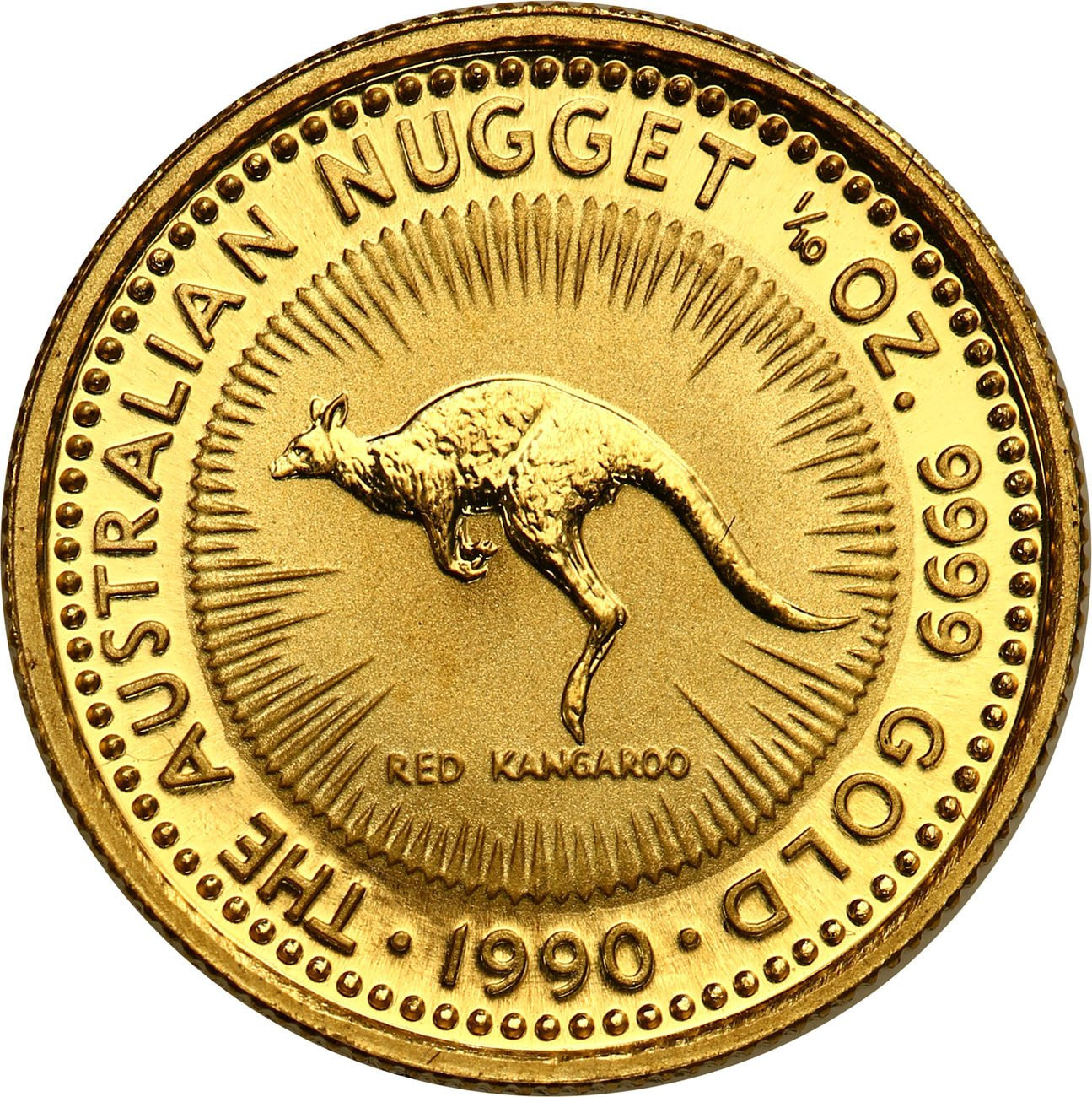 Australia. Złote 15 dolarów Kangur 1990 - 1/10 uncji złota