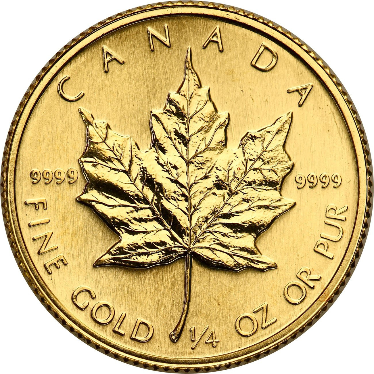 Kanada. Elżbieta II 10 Dolarów 1982 LIŚĆ KLONOWY – 1/4 uncji złota