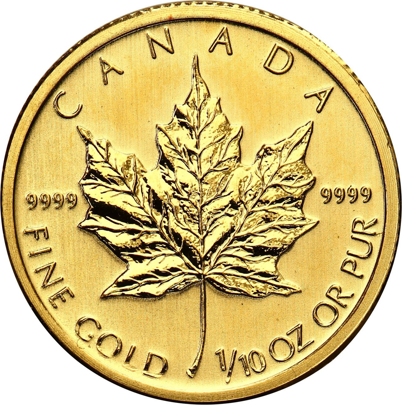 Kanada. 5 dolarów 2011 liść klonowy - 1/10 uncji złota