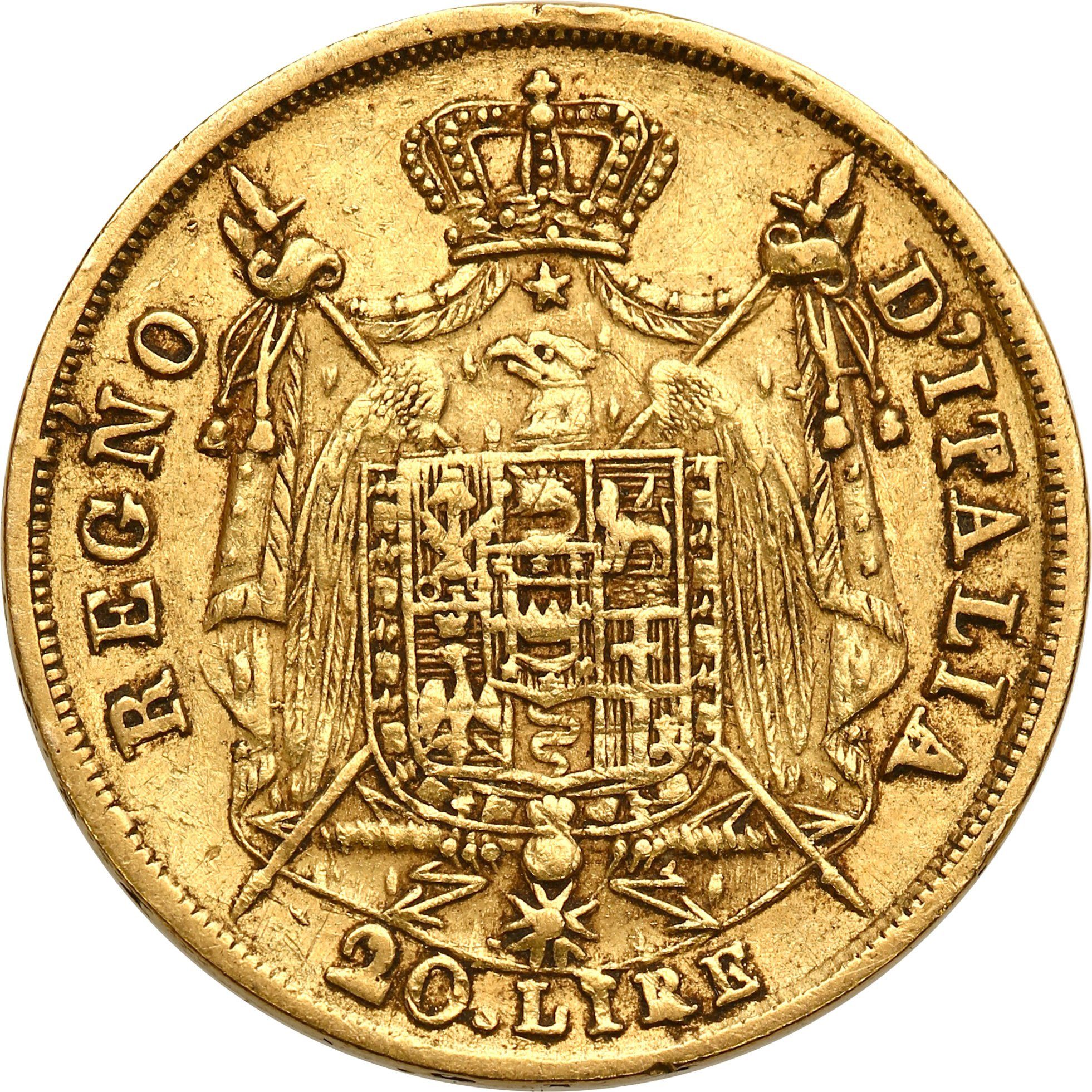 Włochy. Napoleon I 20 lirów 1809 Mediolan