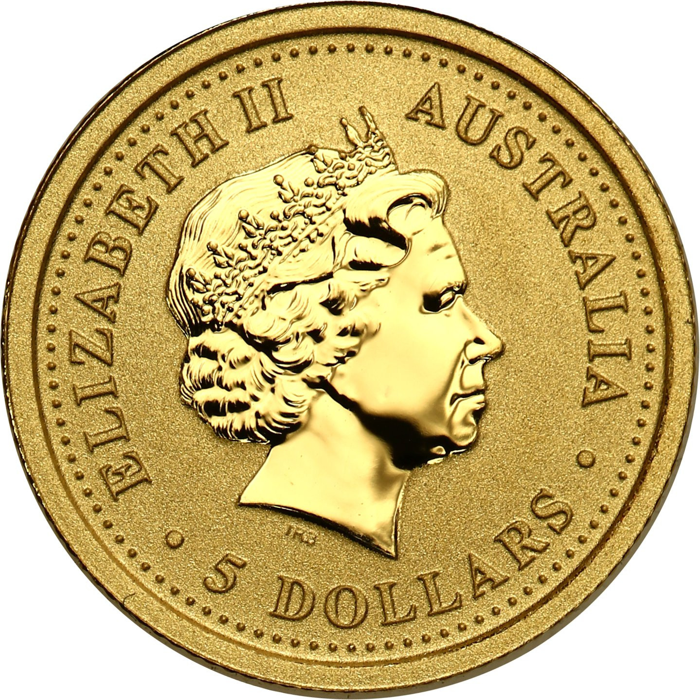 Australia. Złote 5 dolarów 1999 - ROK KRÓLKA  - 1/20 uncji złota