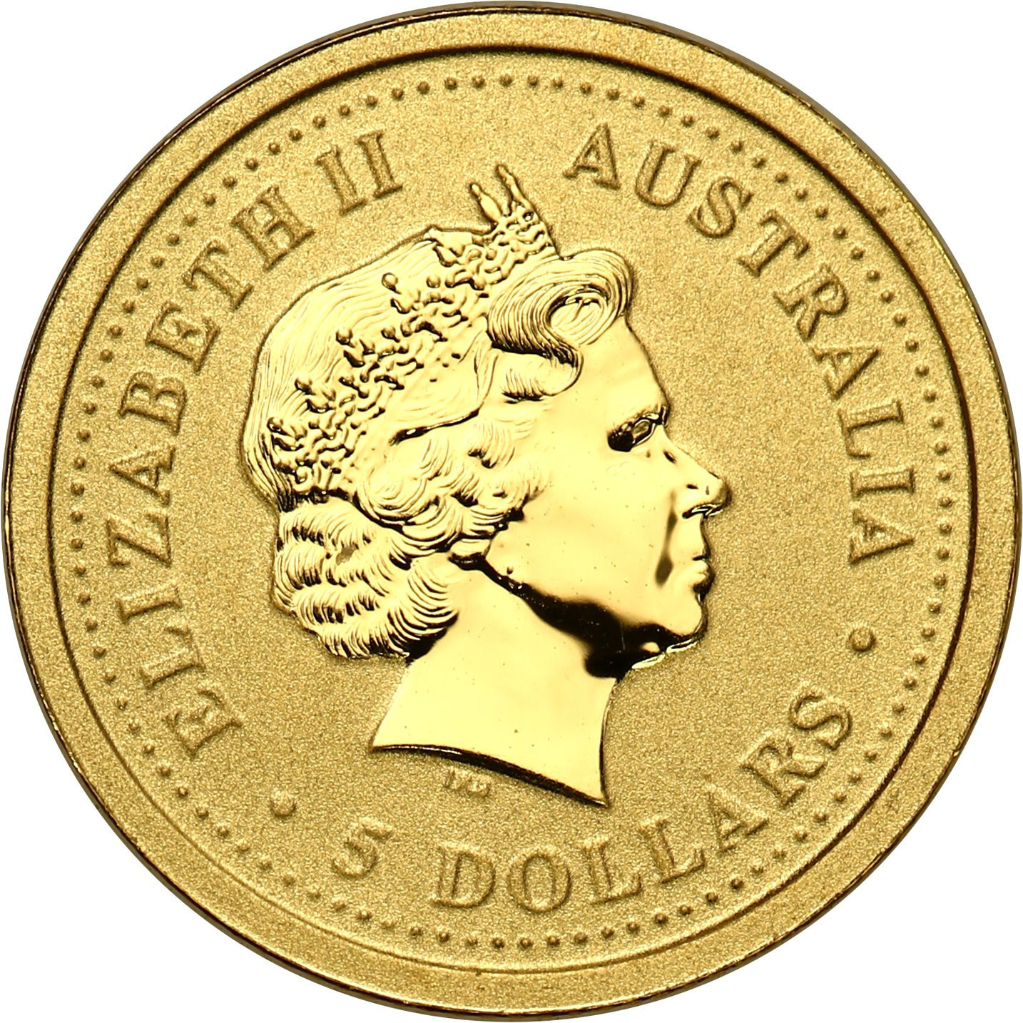 Australia. Złote 5 dolarów 2005 - ROK KOGUTA - 1/20 uncji złota