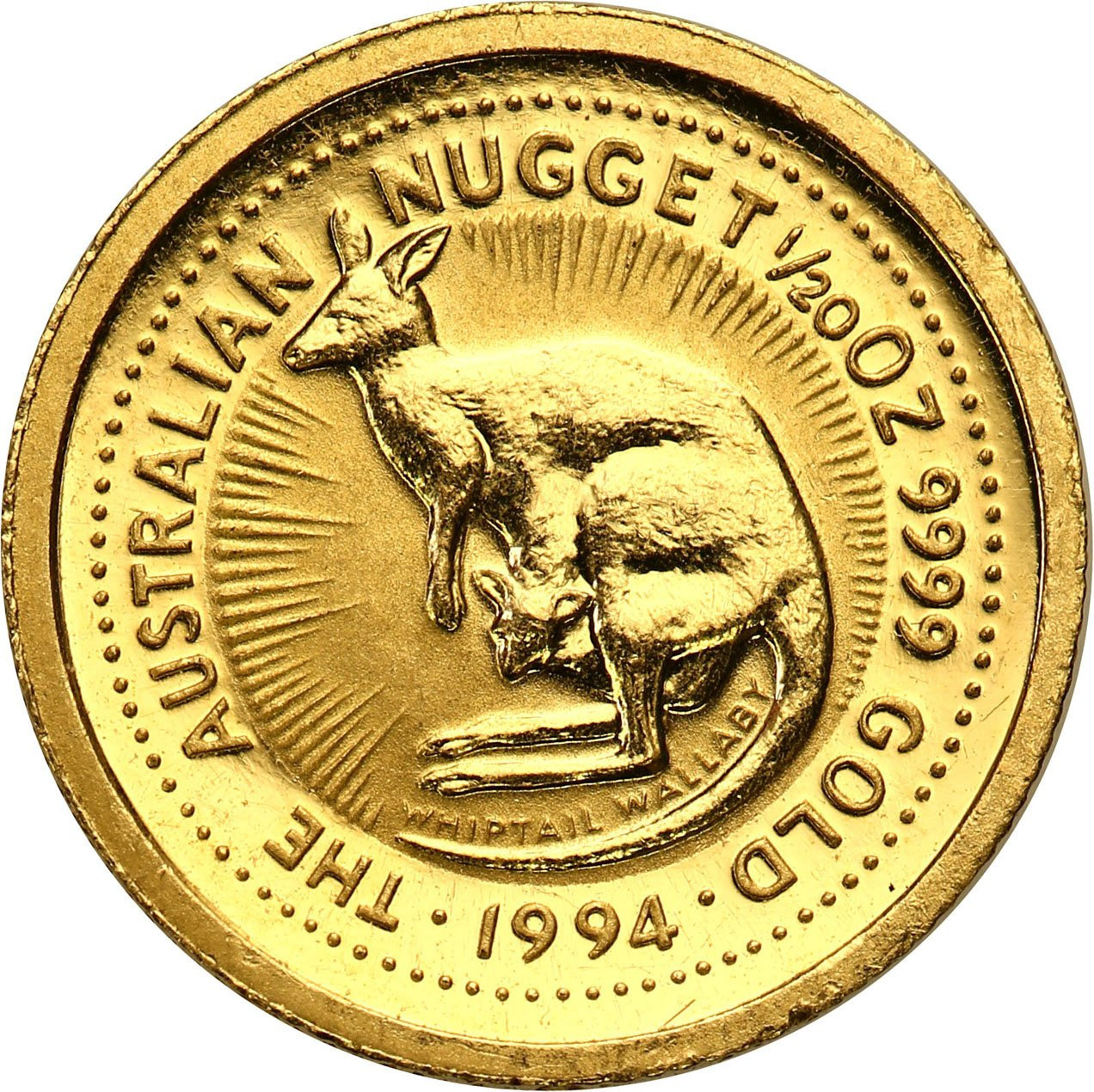 Kanada 5 dolarów 1994 Kangur - 1/20 uncji złota