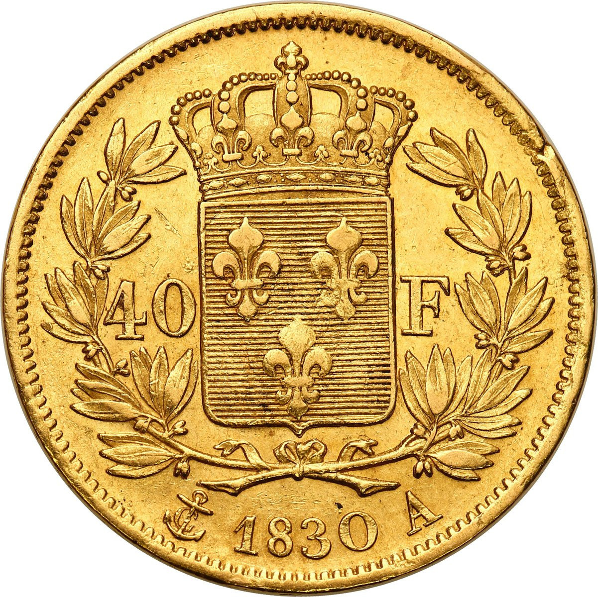 Francja. Karol X (1824-1830). 40 franków 1830 A, Paryż
