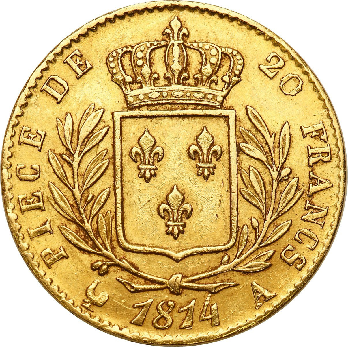 Francja. Ludwik XVIII 20 franków 1814 A Paryż