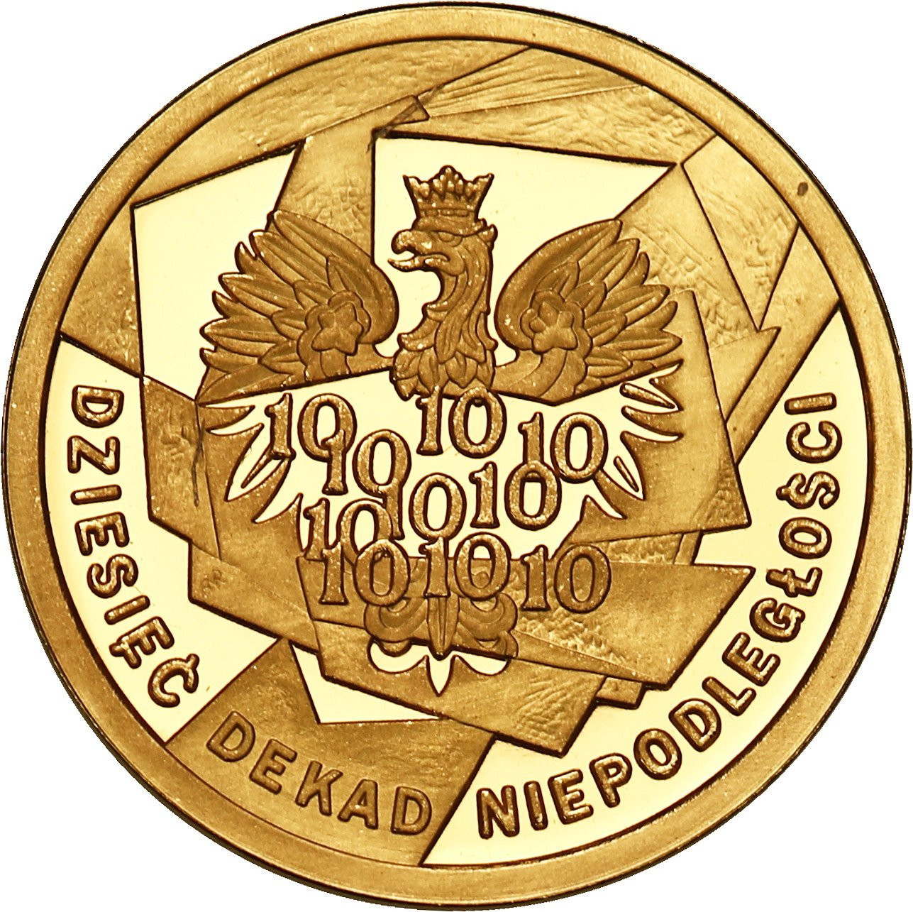 Medal 10 Dekad Niepodległości - Odzyskanie Niepodległości ZŁOTO