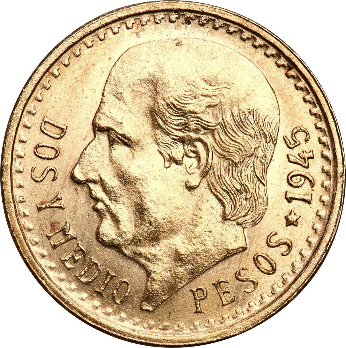 Meksyk. Złote 2 1/2 pesos 1945