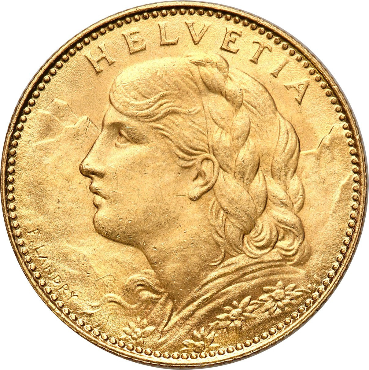 Szwajcaria 10 franków 1922 - PIĘKNE