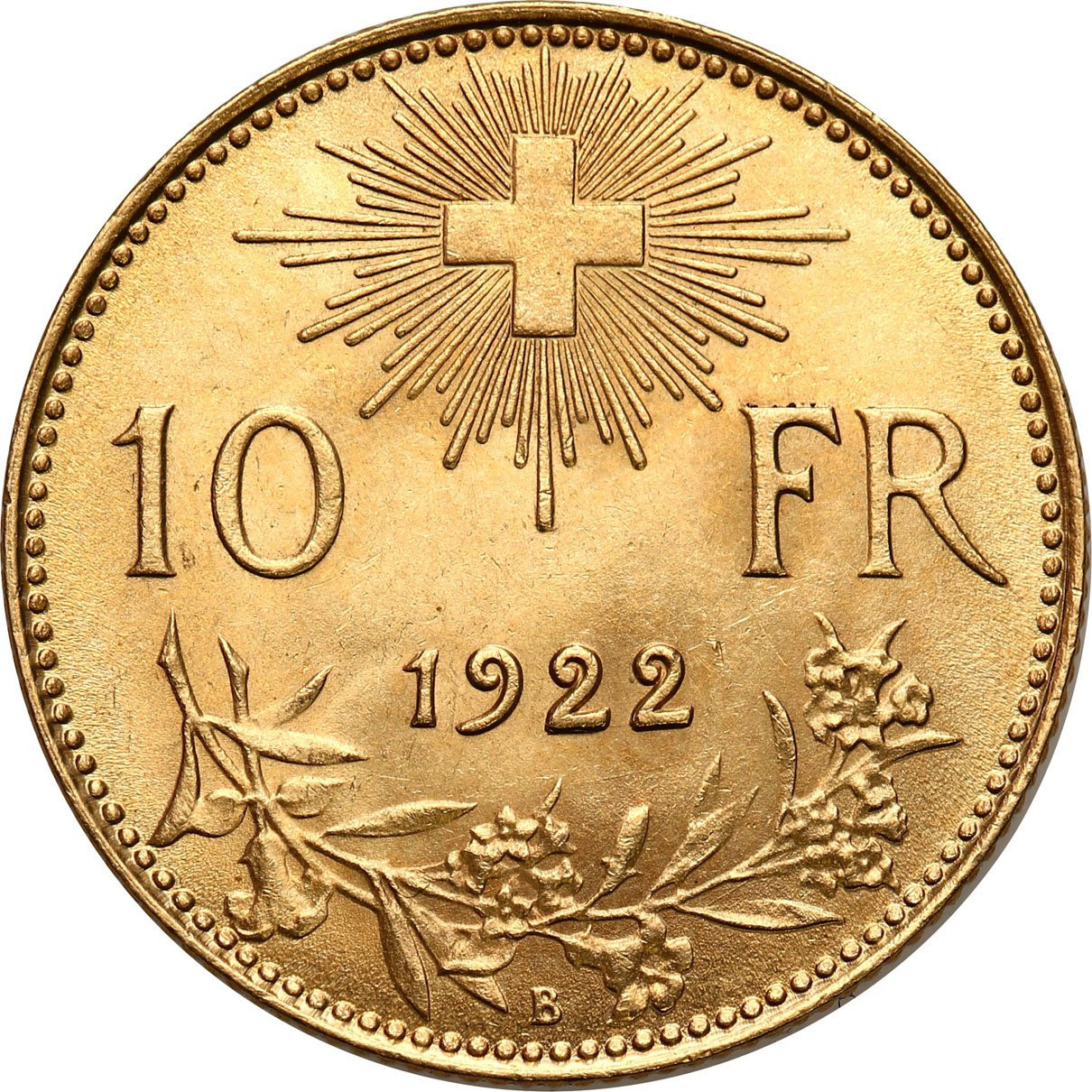 Szwajcaria 10 franków 1922 - PIĘKNE