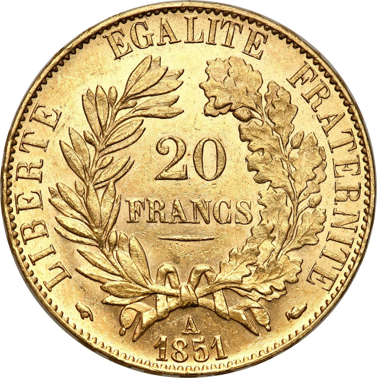Francja. 20 franków 1851 A II Republika - RZADKIE