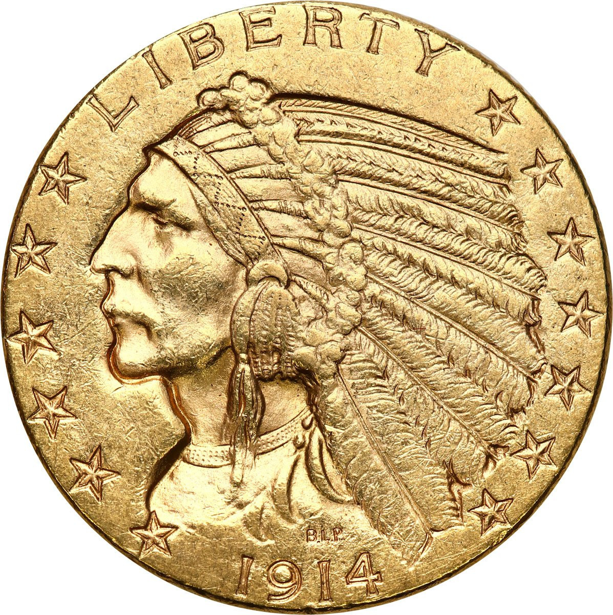 USA 5 dolarów 1914 D Denver - Indianin