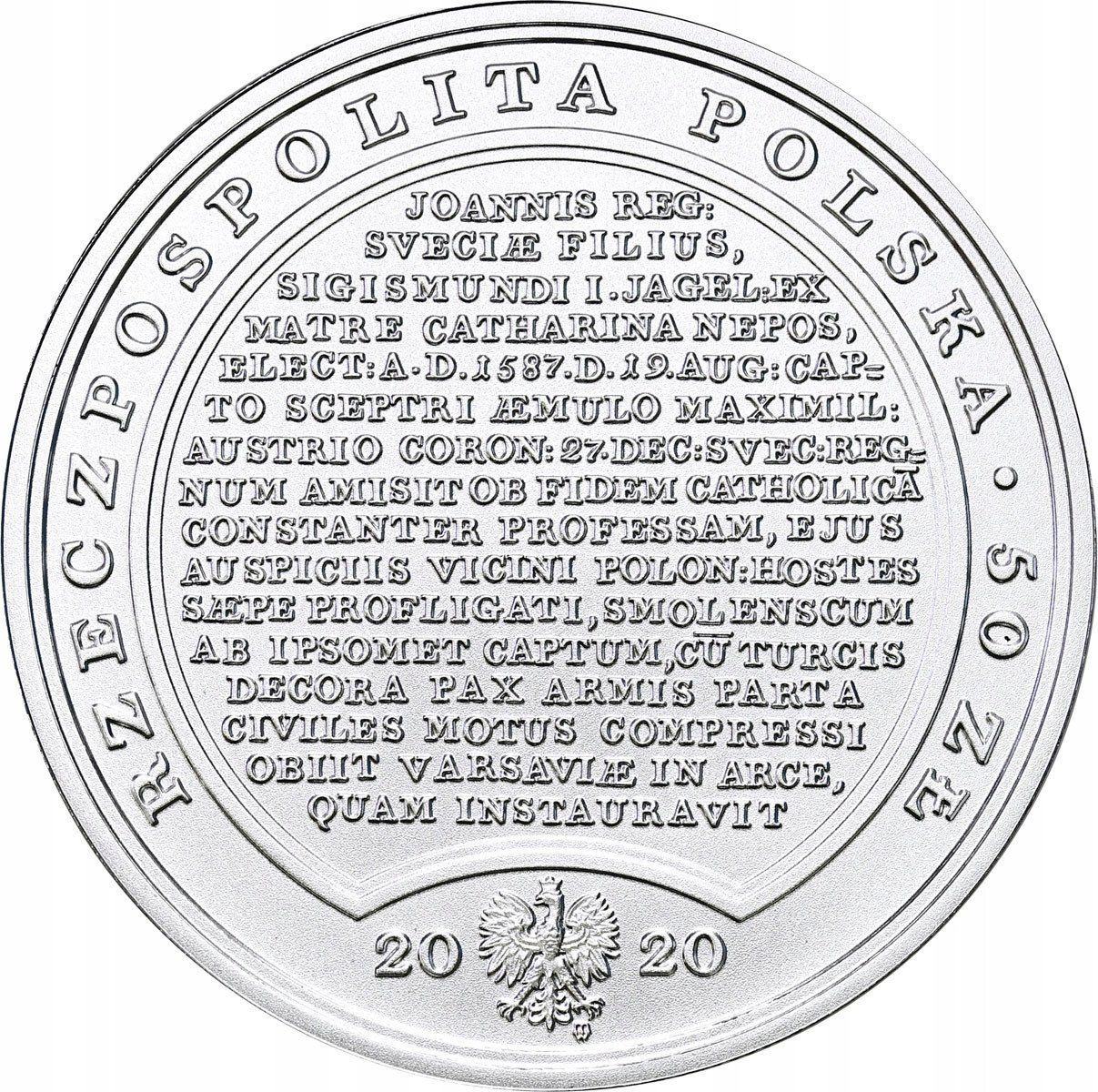 50 złotych 2020 Skarby Stanisława Augusta - Zygmunt III Waza SREBRO