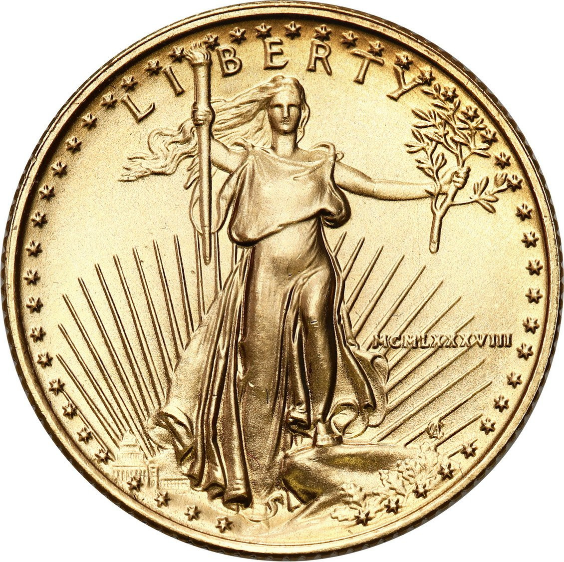 USA 10 dolarów 1988 Liberty 1/4 uncji złota