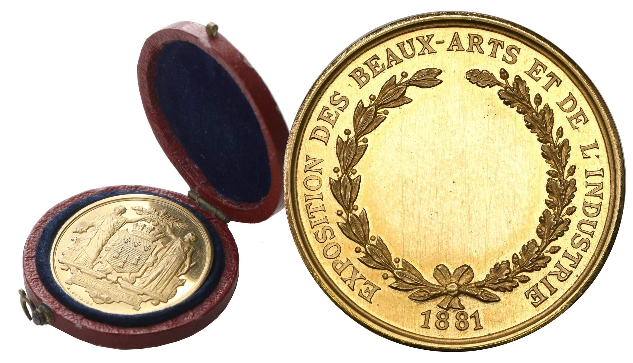 Francja. Medal na wystawę sztuki pięknej i przemysłu 1881 - ZŁOTO