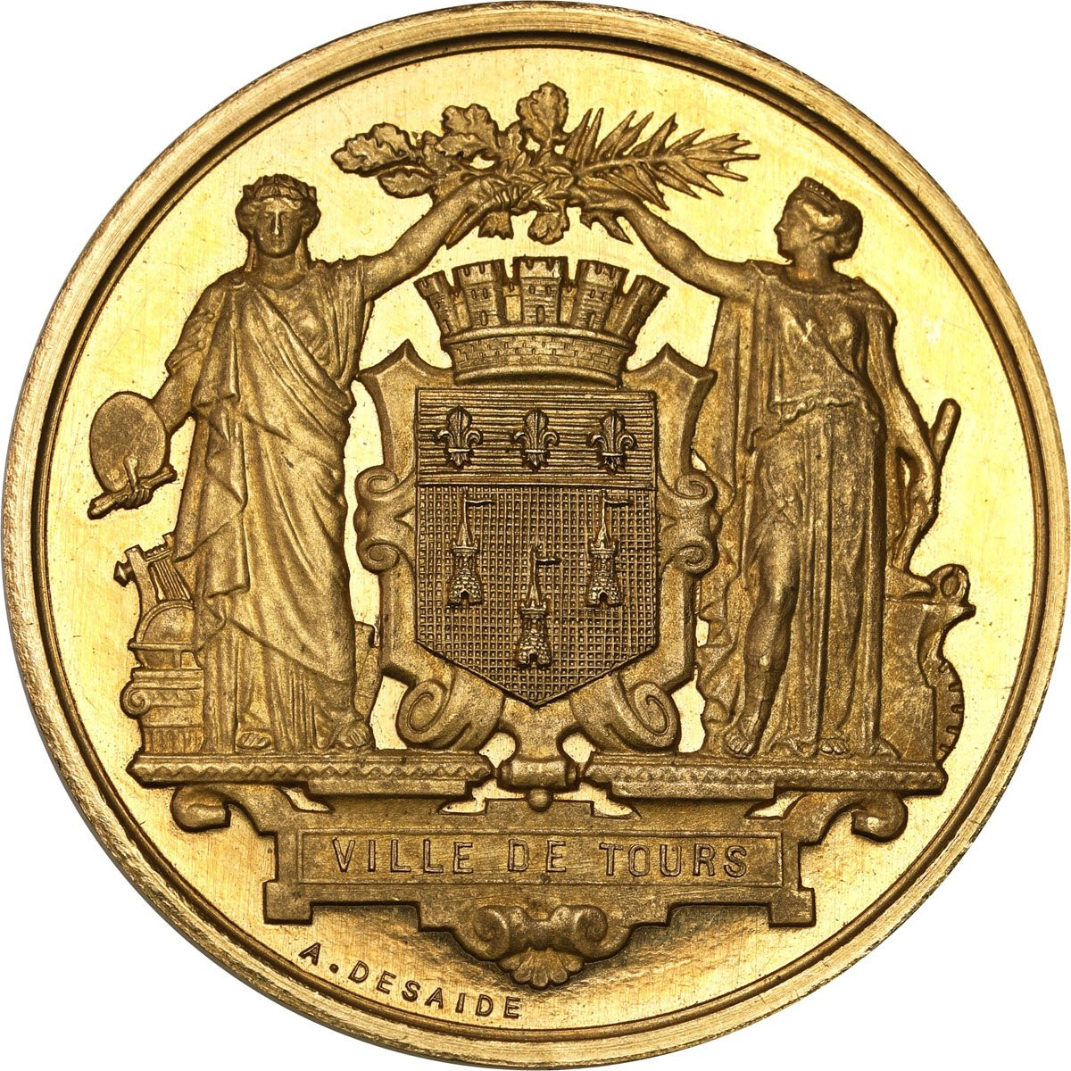Francja. Medal na wystawę sztuki pięknej i przemysłu 1881 - ZŁOTO