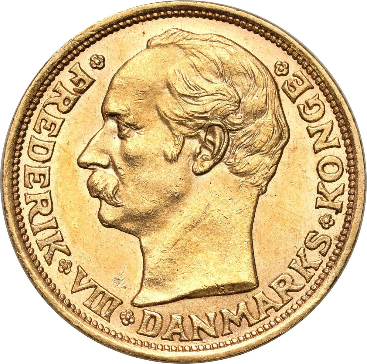 Dania. Fryderyk VIII 10 koron 1909