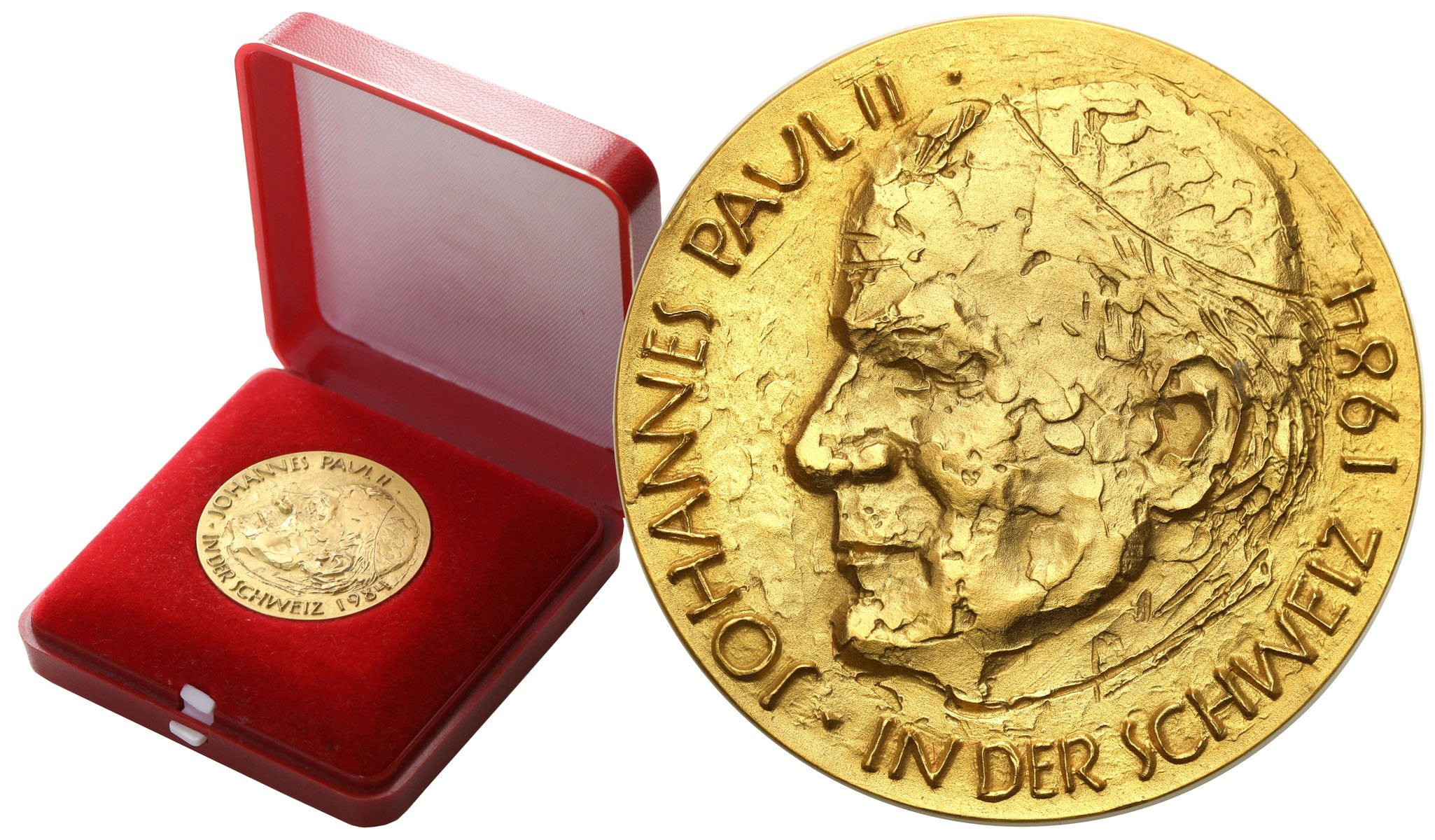 Szwajcaria, Luzern. Medal 1984 - Jan Paweł II Szwajcarii – ZŁOTO