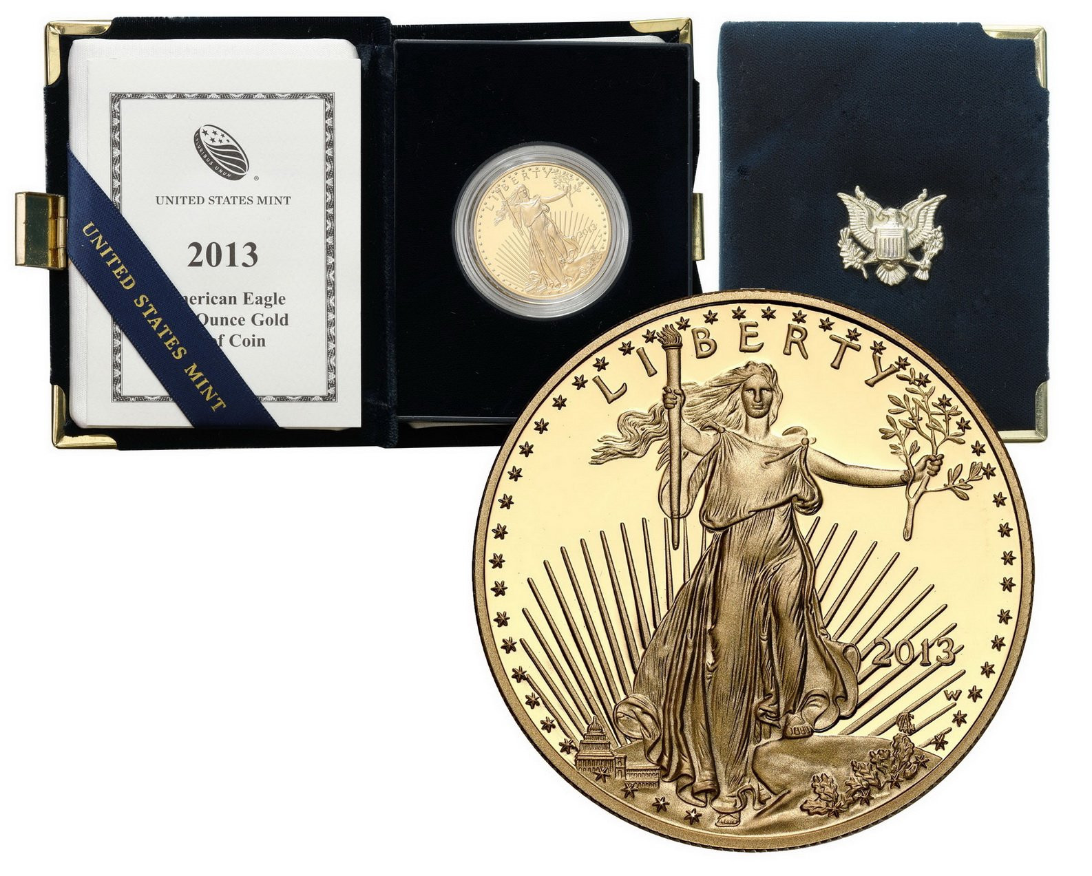 USA. Złote 50 $ dolarów 2013 Orzeł (Eagle) - LUSTRZANY – uncja złota