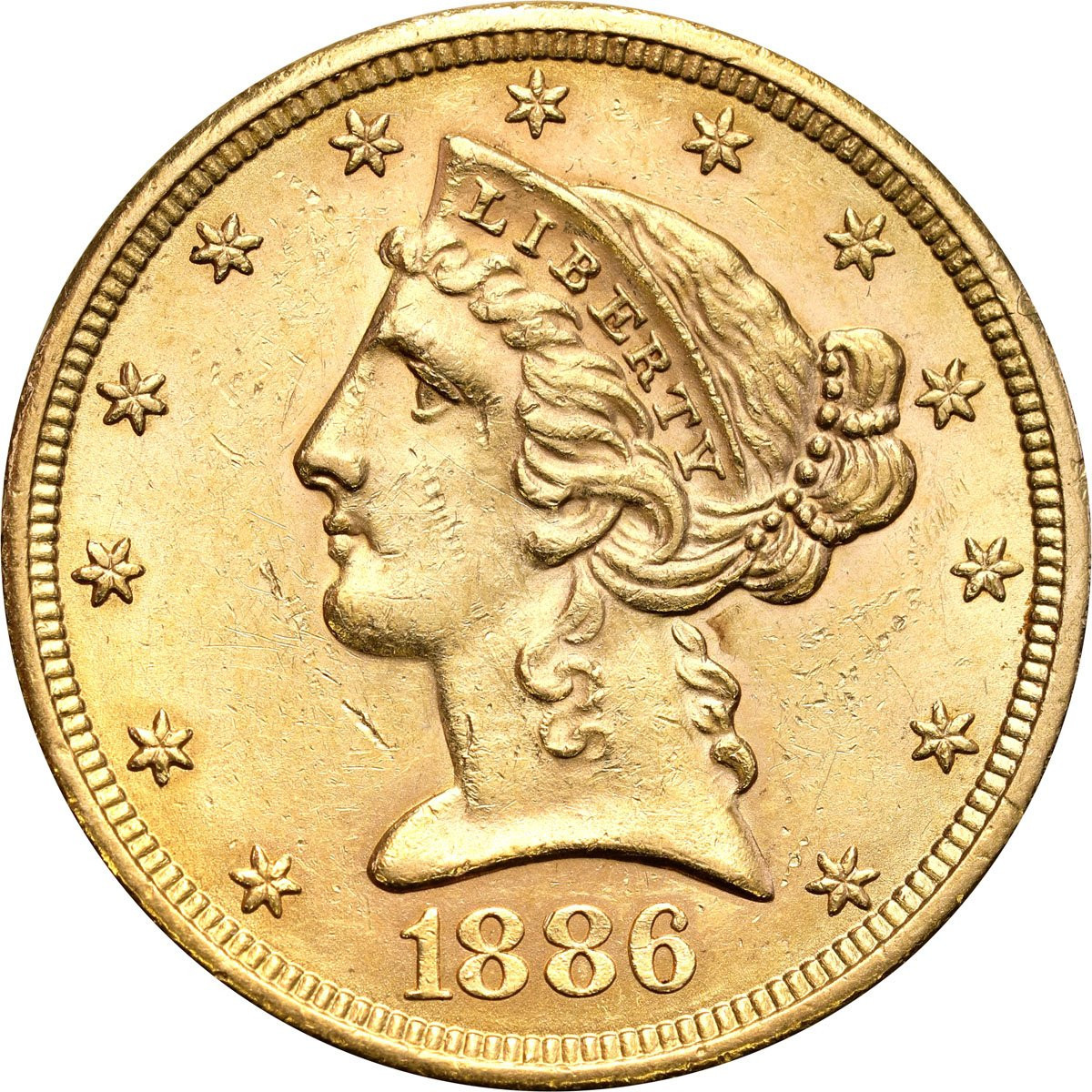 USA 5 dolarów 1886 S San Francisco