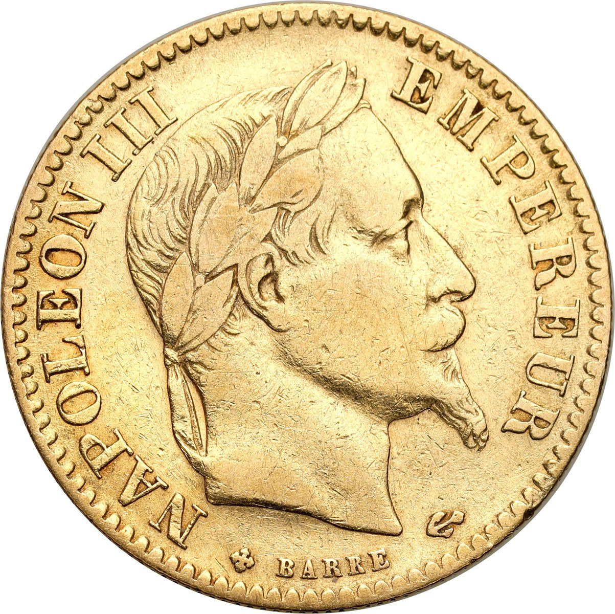 Francja Napoleon III 10 franków 1864 B
