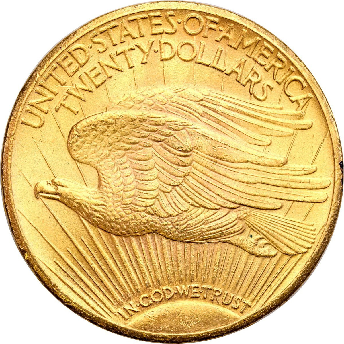 USA. Złote 20 $ dolarów 1927 Filadelfia St. Gaudens - WYŚMIENITA PCGS MS64+