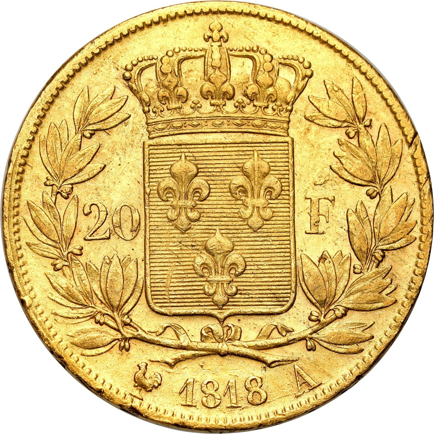 Francja 20 franków 1818 W Ludwik XVIII